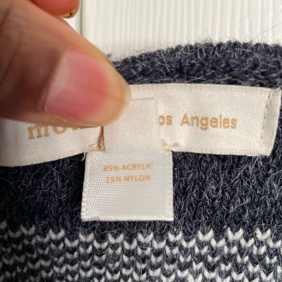 Monteau Womens Fair Isle Cardigan S Navy Long Sleeve Open Front Hygge Duster - Picture 4 of 5